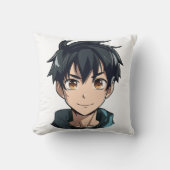 アニメ超能力者の喜び - 若い男性キャラクター クッション (正面)