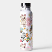アニメ過負荷かわいいパターンDグレーBG ウォーターボトル (右面)