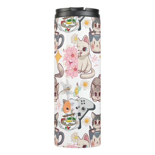 アニメ過負荷かわいいパターンDグレーBG タンブラー (裏面)