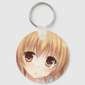アニメ金ゴールド髪の女の子アンバーアイサプライズkeychain キーホルダー (正面)
