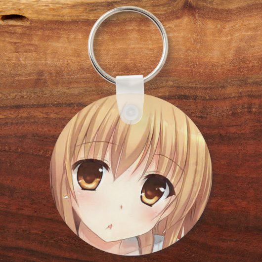 アニメ金ゴールド髪の女の子アンバーアイサプライズkeychain キーホルダー (正面)