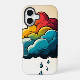 アニメ風のかわいい雲のスマホケース  iPhone 16ケース