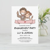 アニメ風の結婚式 ウェディング カートゥーン 婚約 招待状 (スタンド正面)