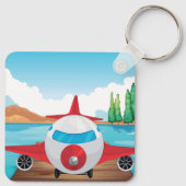 アニメ飛行機オンレイク波止場おもしろい旅行アドベンチャー キーホルダー (裏面)