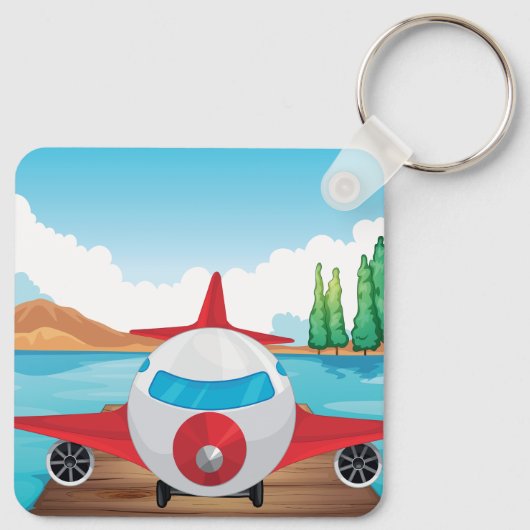 アニメ飛行機オンレイク波止場おもしろい旅行アドベンチャー キーホルダー (裏面)