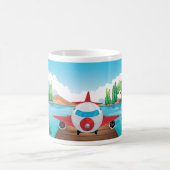 アニメ飛行機オンレイク波止場おもしろい旅行アドベンチャー コーヒーマグカップ (中央)