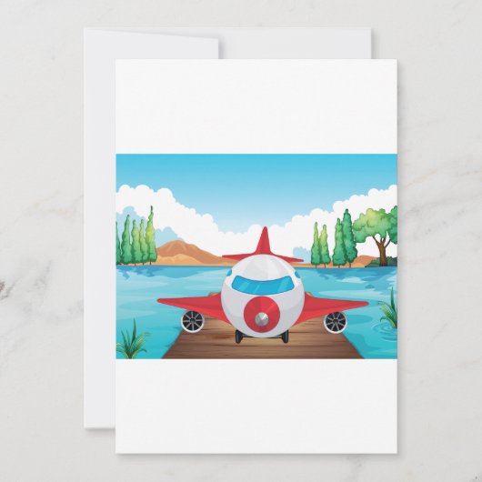 アニメ飛行機オンレイク波止場おもしろい旅行アドベンチャー 招待状 (正面)
