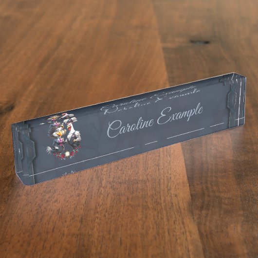 アニメ魅力的チキンカップル デスクネームプレート (側面)