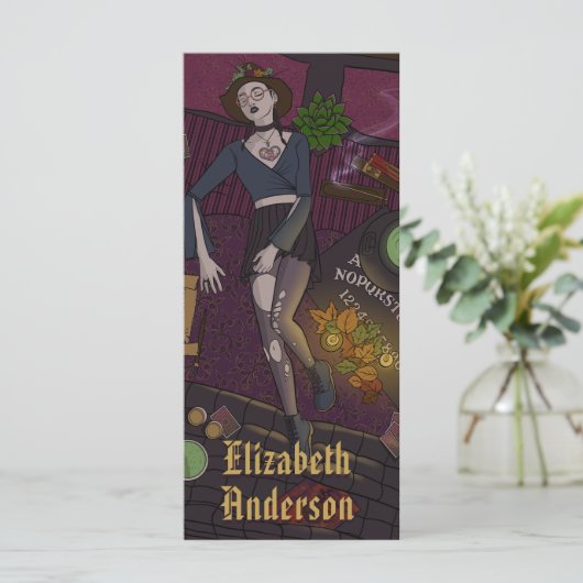 アニメ魔女ブラックピンクの女の子10代のの漫画ブックマーク (スタンド正面)