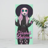 アニメ魔女ブラックピンクの女の子10代のの漫画ブックマーク (スタンド正面)