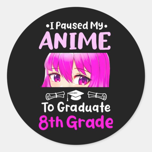 アニメ8年生の卒業2025オタクを一時停止 ラウンドシール (正面)