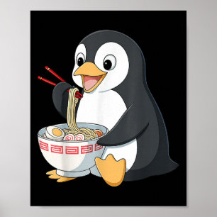 アニメ かわいい ペンギン ラーメン ギフト メンズ ポスター