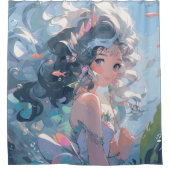 アニメ かわいい 人魚 シャワーカーテン (正面)