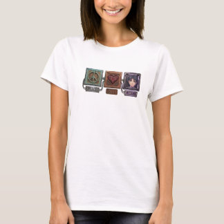 アニメ・オタクのためのピース・ラブ・アニメTシャツ Tシャツ