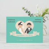 アニメ カップル 結婚 事前お知らせ (カリフォルニア州) 招待状 (スタンド正面)