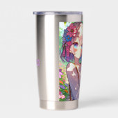 アニメ・ガールとシャムパーソナライズされた猫 保温保冷タンブラー (右面)