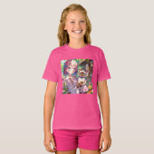 アニメ・ガールとシャム猫 Tシャツ (正面フル)