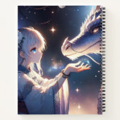 アニメ・ガールとドラゴン神秘的パーソナライズされた ノートブック (裏面)
