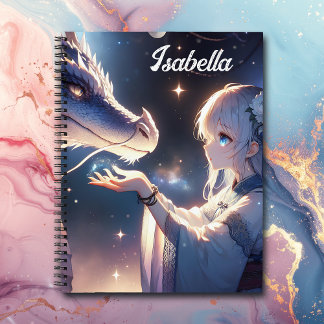 アニメ・ガールとドラゴン神秘的パーソナライズされた ノートブック