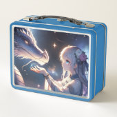 アニメ・ガールとドラゴン神秘的パーソナライズされた メタルランチボックス (裏面)