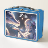 アニメ・ガールとドラゴン神秘的パーソナライズされた メタルランチボックス (正面)