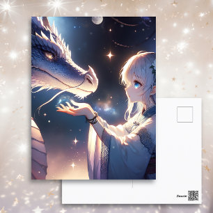 アニメ・ガールとドラゴン神秘的 ポストカード