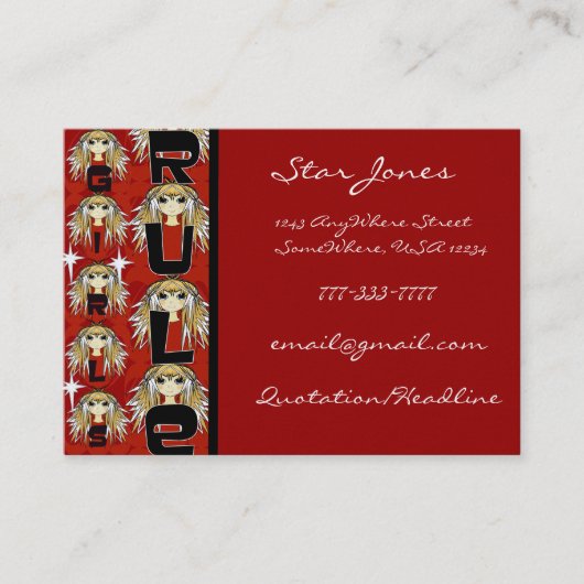 アニメ・ガールズルール 名刺 (正面)