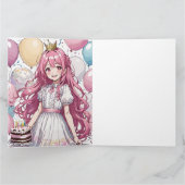アニメ・ガール誕生日 カード (内部)