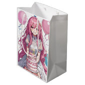 アニメ・ガール誕生日 ミディアムペーパーバッグ (裏面アングル)
