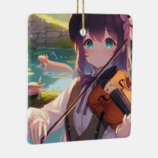 アニメ・ガール遊ズ・ザ・バイオリンとアクソロtls セラミックオーナメント (右)