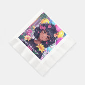 アニメ・ガール・オブ・カラーパーソナライズされた誕生日 縁ありランチョンナプキン (角)