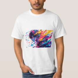 アニメ・グラフィティ・カオス - カラースプラッシュ メンズ アニメアート Tシャツ