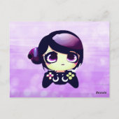 アニメ ゲーム ガール パープルとブラックの子供の誕生日 ポストカード (裏面)