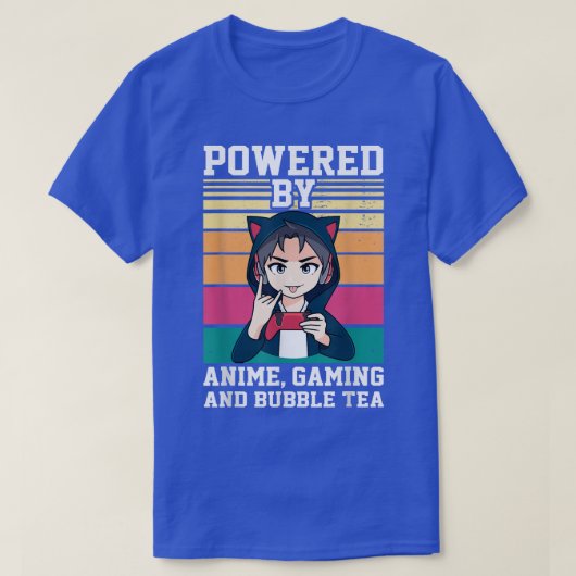 アニメ、ゲーム、バブルティーアニメを搭載 Tシャツ (デザイン正面)