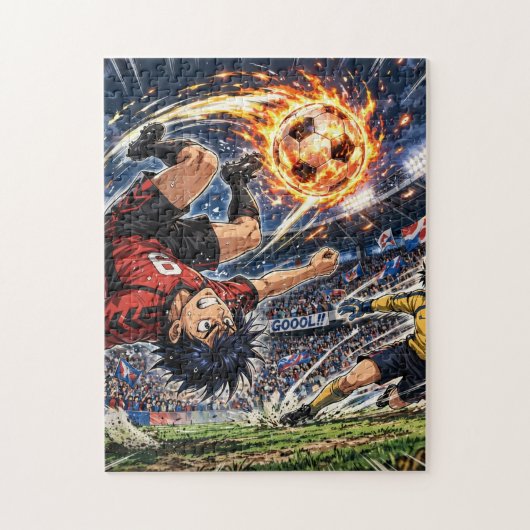 アニメ サッカー 自転車キック ジグソーパズル (縦)