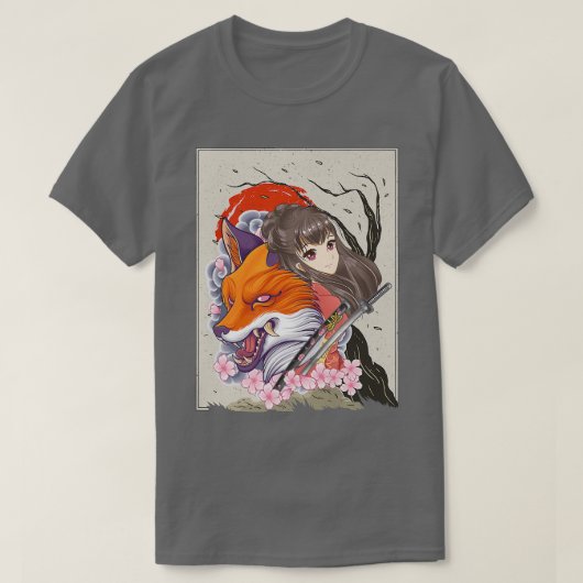 アニメ・サムライ・フォー・オタク日本のガール Tシャツ (デザイン正面)