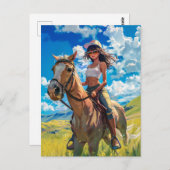 アニメ・ジャーニー・オン・乗馬自然 ポストカード (正面/裏面)