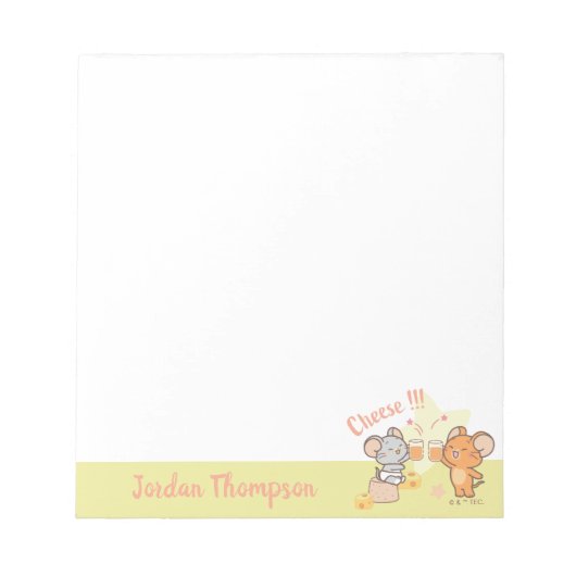 アニメ・タフィーとジェリー応援へチーズ ノートパッド (正面)