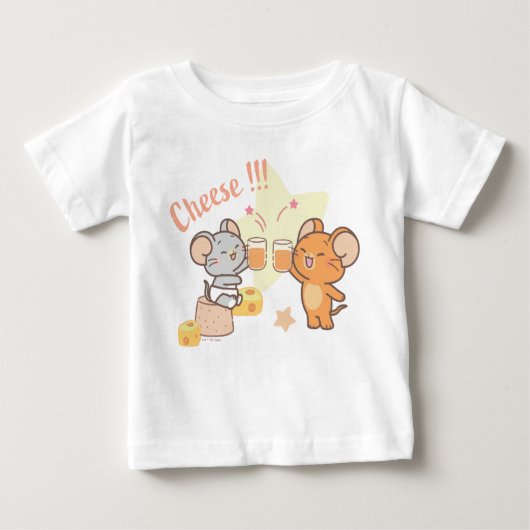アニメ・タフィーとジェリー応援へチーズ ベビーTシャツ (正面)