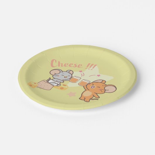 アニメ・タフィーとジェリー応援へチーズ ペーパープレート (アングル)