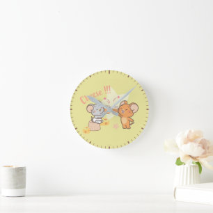 アニメ・タフィーとジェリー応援へチーズ ラウンド壁時計