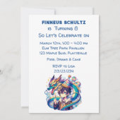 アニメ・ドラゴンをテーマにした少年の誕生日パーティー 招待状 (裏面)