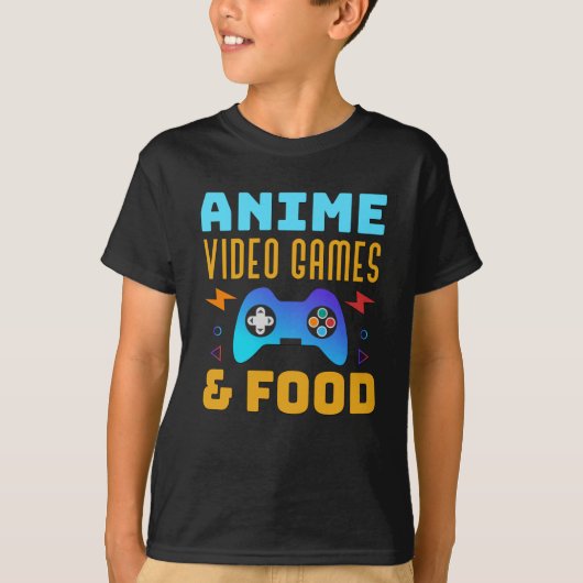 アニメ、ビデオゲーム、フード | かわいいデザイン Tシャツ (正面)