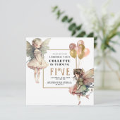 アニメ・フェアリー・ガールの5回目の誕生日パーティー 招待状 (スタンド正面)