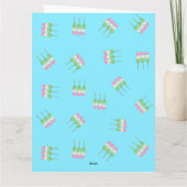 アニメ ブルーパステル ダンゴ 折りたたみ グリーティング カード (裏面)