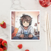 アニメ・ボーイ遊ズ・ゲーム誕生日パーティー スタンダードランチョンナプキン (インサイチュ)