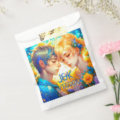 アニメ・ボーイ・ガール・フローラパーソナライズされたカップル フェイバーバッグ (封をした状態)