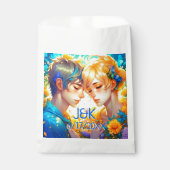 アニメ・ボーイ・ガール・フローラパーソナライズされたカップル フェイバーバッグ (正面)