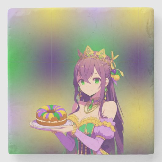 アニメ・マルディグラ・キングケーキ ストーンコースター (正面)