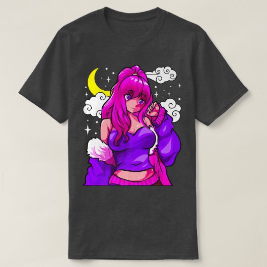 アニメ・マンガガール日本のジャパンデザイン Tシャツ (デザイン正面)